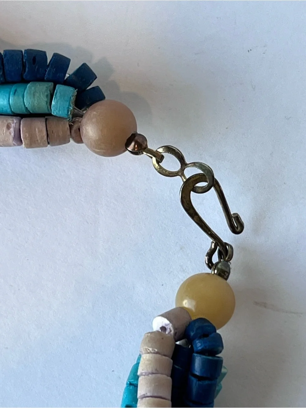 80’s Chunky Statement Necklace Teal Purple Geometric
